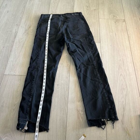 Current Elliott The Dallon Zippered Straight Jeans Size 28 Highline Raw Step Hem - Picture 3 of 10
